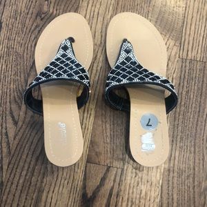 Sequin wedge sandals